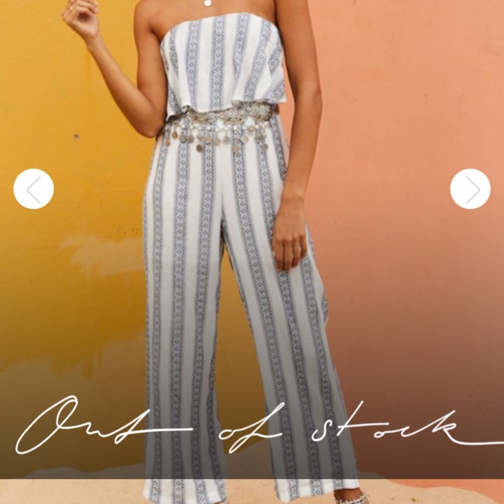 White & Navy Jumpsuit